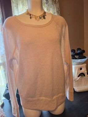 aerie Pale Pink Sheer Crewneck Sweatshirt